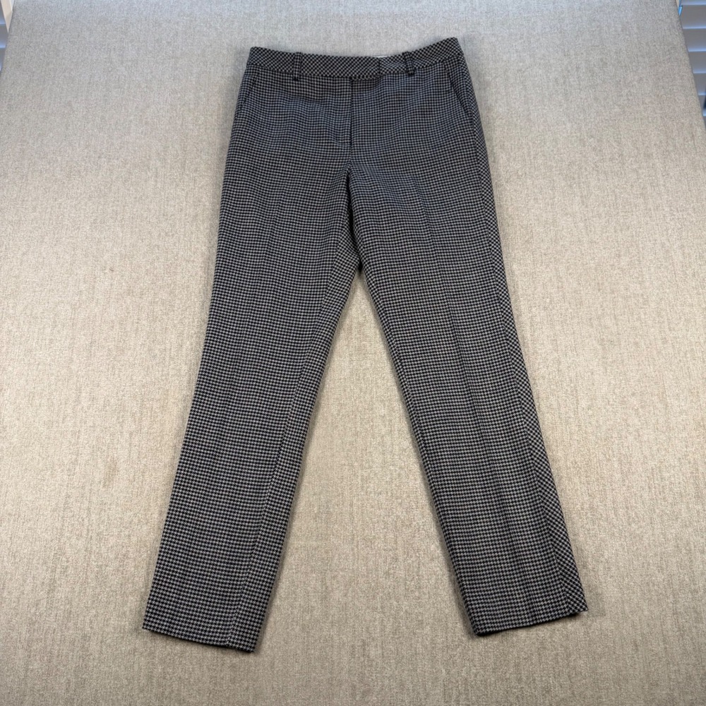 Caroll Paris Trousers Women 38 Black White Houndstooth Slim Leg Dress Pants